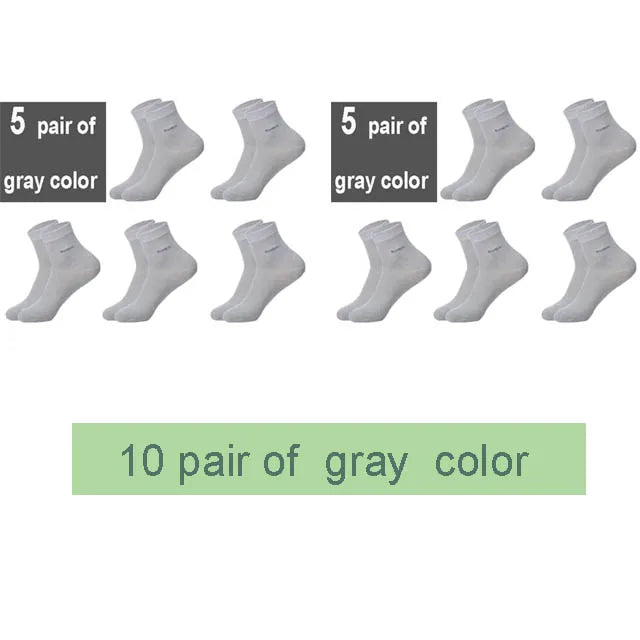 10Pairs/Lot Men Bamboo Socks Brand Comfortable Breathable Casual Business Men's Crew Socks High Quality Guarantee Sox Male Gift Quick Pick Grocers