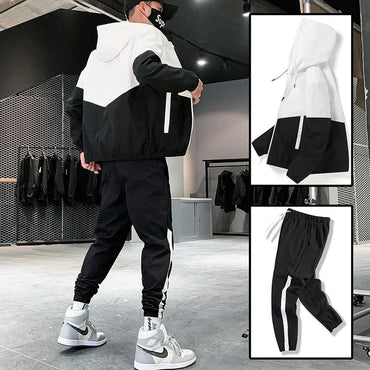 2026 Men Tracksuit Casual Joggers Hooded Sportswear Jackets And Pants 2 Piece Sets Hip Hop Running Sports Suit Quick Pick Grocers