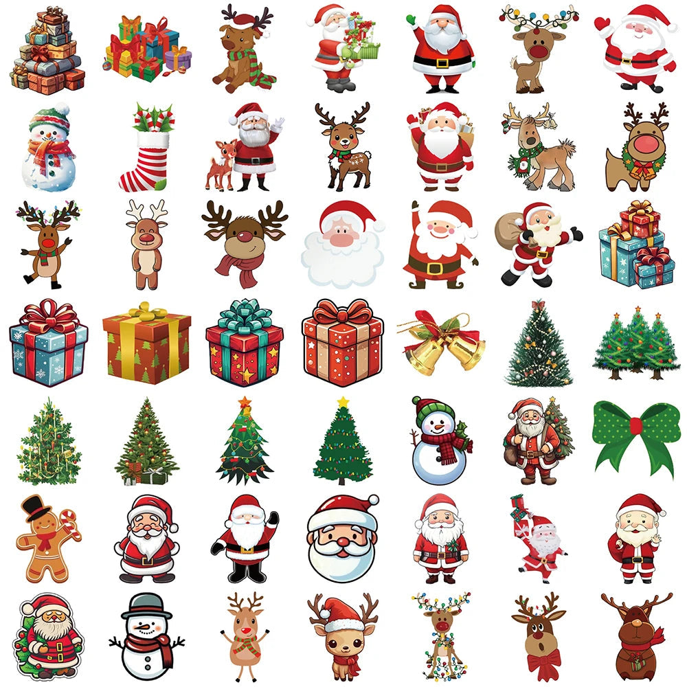 10/30/50pcs Kawaii Cartoon Christmas Art Aesthetic Stickers Pack Toy Diary Laptop Scrapbook Phone Decoration Graffiti Sticker Quick Pick Grocers