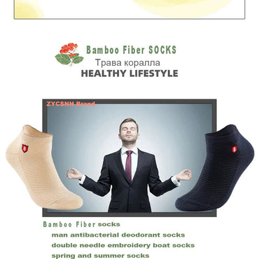 3/5Pairs High Quality Bamboo Fiber Men‘s And Women Socks Embroidery Boat Ankle Socks Men Gifts Spring Summer Socks Quick Pick Grocers
