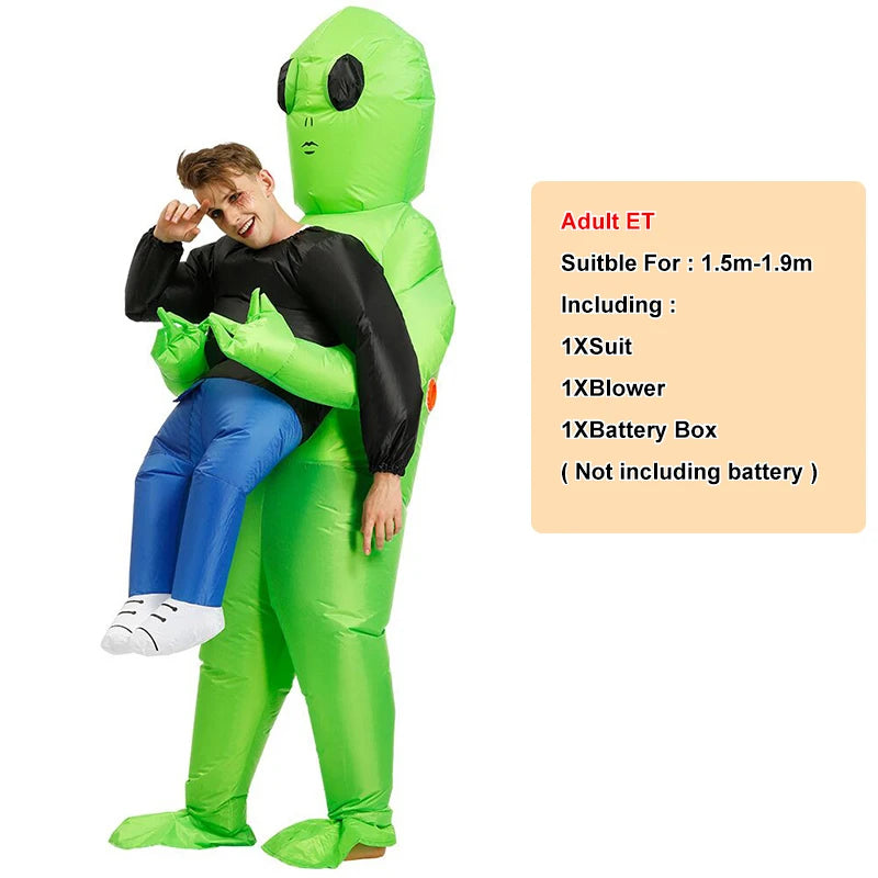 ET-Aliens Inflatable Costume Scary Monster Cosplay For Adult Kids Thanksgiving Christmas Party Festival Stage Children Clothing Quick Pick Grocers