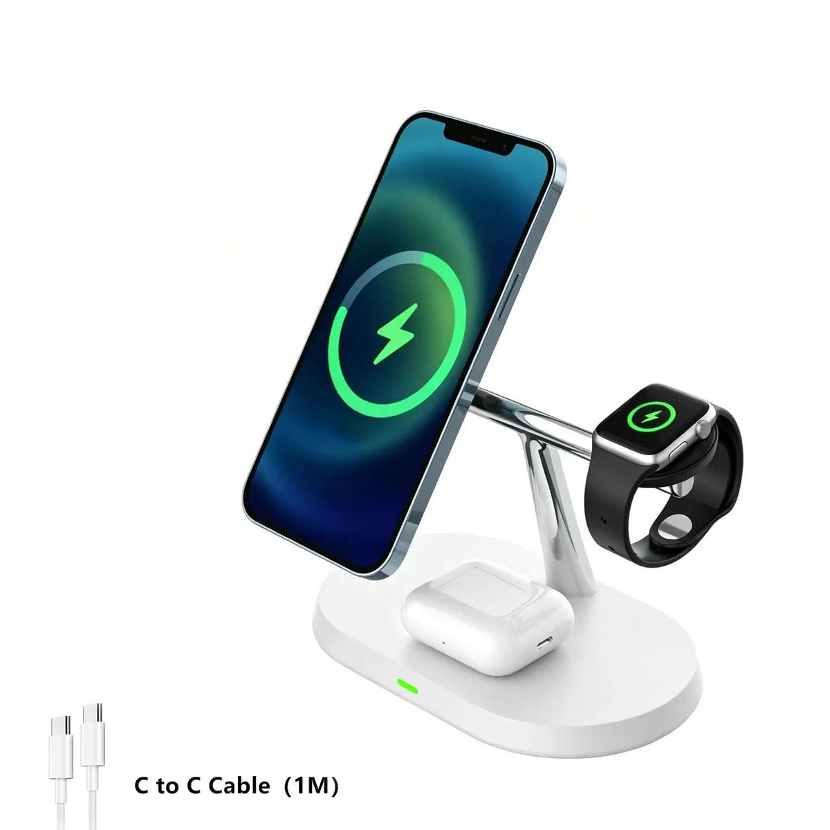 3 in 1 Magnetic Wireless Charger Stand for Magsafe iPhone 16/15/14/13/12 Apple Watch 8/7 & Airpods Pro Fast Charging Station Quick Pick Grocers