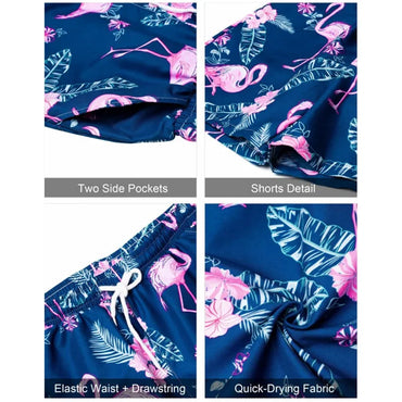 2024 New Men's Summer Holiday Suit Retro Textured Printed Border Shirt Short Sleeve Shorts Two Piece Men's Breathable Pool Suit Quick Pick Grocers