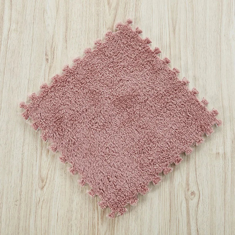 10Pcs 30*30CM Creative Plush Puzzle Foam Floor Mat Puzzle Carpet Warm Playmat Interlocking Exercise Tiles Fluffy Area Rugs Quick Pick Grocers