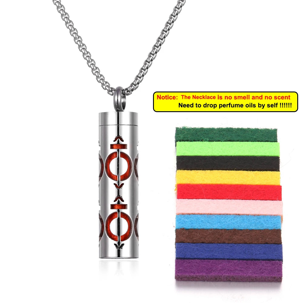 Long Strip Stainless Steel Aromatherapy Necklace Perfume Diffuser Essential Oil Diffuser Pendant Necklace Jewelry Accessories Econic Blanks
