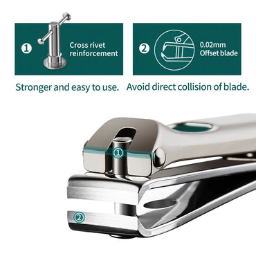 MR.GREEN Nail Clippers Stainless Steel Curved blade Clipper Fingernail Scissors Cutter Manicure tools trimmer with nail files Purest Peak