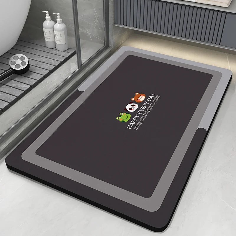 Diatomaceous Earth Bath Mat Bathroom Rug Absorbent Non-slip Floor Foot Mats Quick Dry Shower Carpet Toilet Pad Doormat Washable Econic Blanks