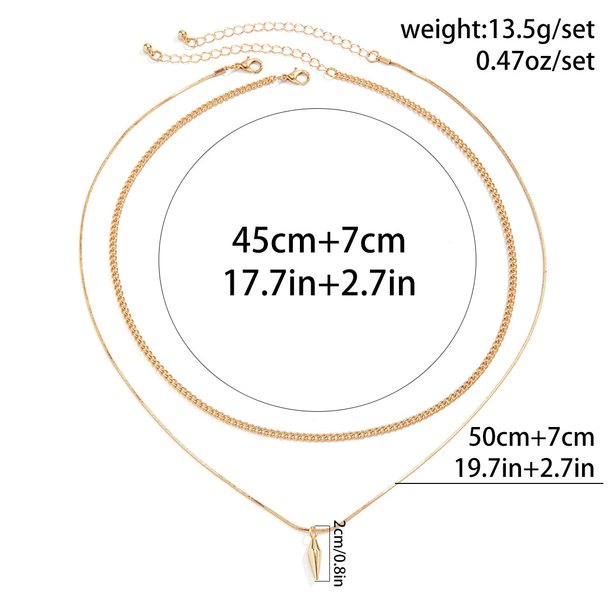 KunJoe 2pcs/set Stainless Steel Metal Rivet Pendant Thin Snake Chain Necklace for Men Punk Silver Color Cuban Link Chain Choker Quick Pick Grocers