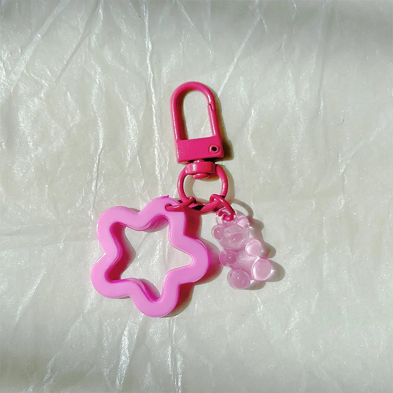 10pcs Metal Keyrings Buckle With Stars Bear Pendant Colored Keychain For Diy Jewelry Making Key Ring Accessories Wholesale Econic Blanks