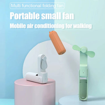 Foldable Small Fan Portable and high-power Hand Held Portable Mini Fan Rechargeable Hand USB Charge Fan Quick Pick Grocers