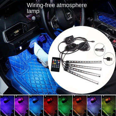 Universal RGB LED Car Interior Lights - 8-Color Ambient Strip Lamps with Music Control Econic Blanks