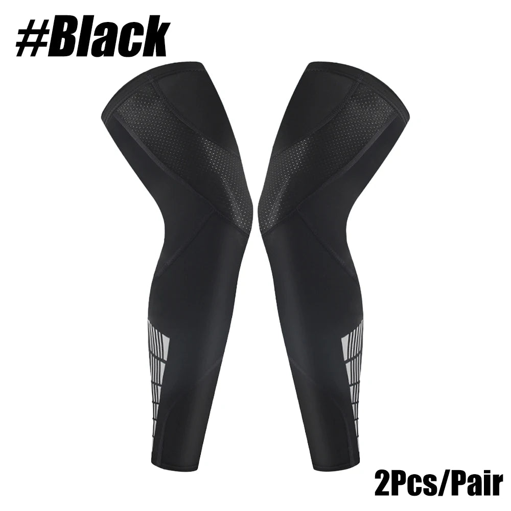 1 Pair Sports Leg Sleeves, Full Leg Compression Sleeve for Men and Women, Long Knee Sleeve with Anti-slip Silicone Strips Quick Pick Grocers