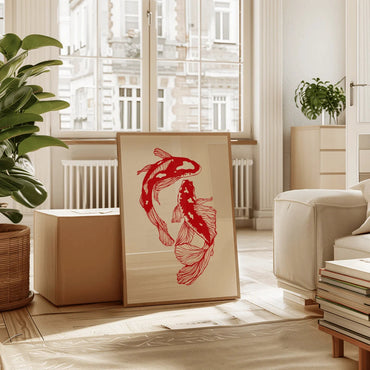 Japanese Red Koi Fish Canvas Prints Poster Modern Minimalism Aesthetic Art Prints Bedroom Kitchen Home Decor Art Poster Gifts Quick Pick Grocers