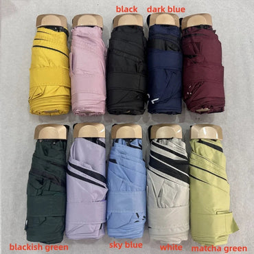 1Pc 55% Off Mini Sun Umbrella Pocket Rain Umbrella Vinyl Folding UV Ultraviolet Protection Sun Shade Pocket Parasol Capsule Econic Blanks
