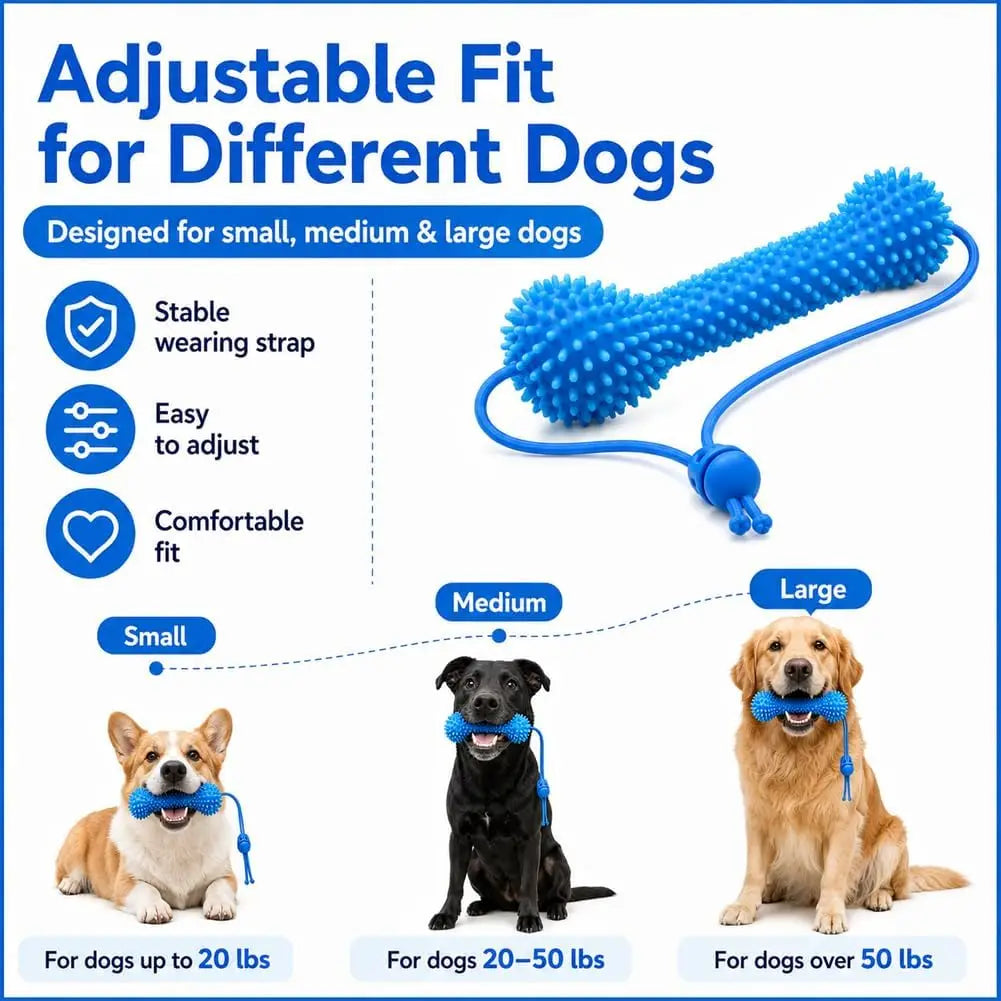 Dual-Action Canine Dental Prop, Dog Dental Chew Toy for Teeth Cleaning Brushing, Reusable Dental Chews for Dogs Quick Pick Grocers