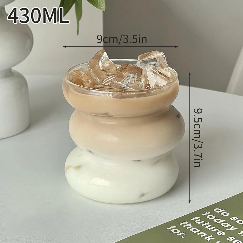 Glasses Cup Transparent Water Bottle Tumbler Whiskey Glass Drinkware Coffee Milk Juice Mug Cup Kitchen Accessory Stripe Cups 텀블러 Quick Pick Grocers