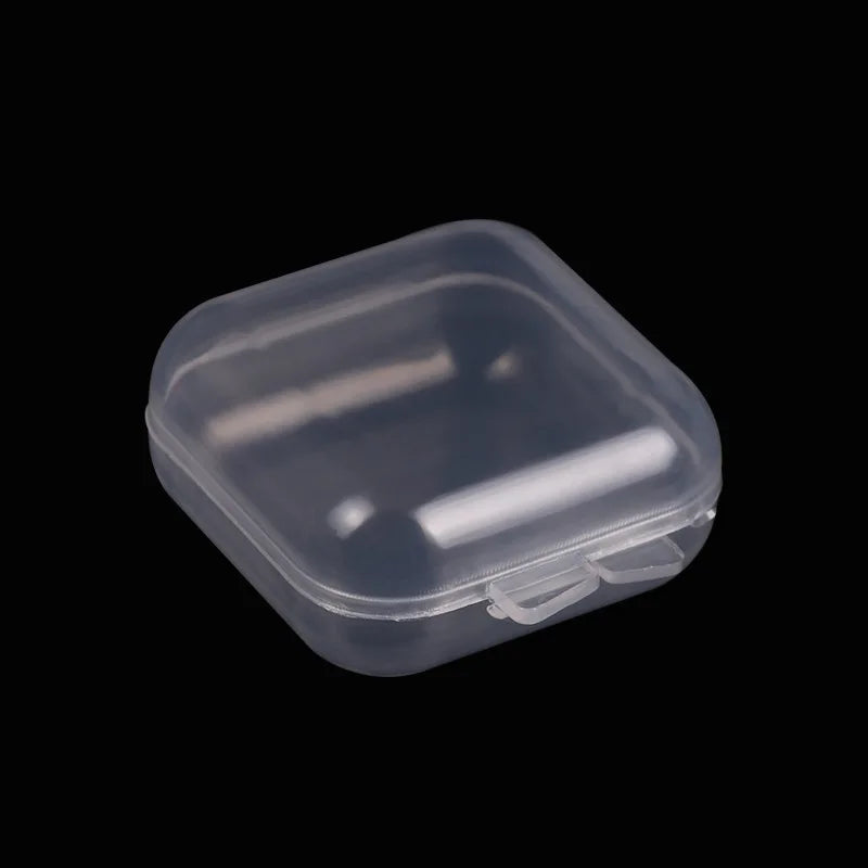 5-50pcs Plastic Storage Box Mini PP Square Box Jewelry Fishhook Component Single-compartment Covered Transparent Storage Box Quick Pick Grocers