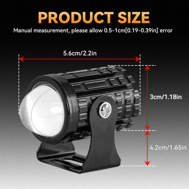 With Switch 2pc Super Bright Motorcycle LED Explorer Headlight Projector Fisheye Len LED Moto Fog Auxiliary Motorcycle Headlight