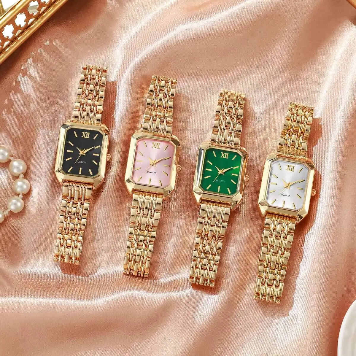 Fashion Rectangle Women Quartz Watch Luxury Analog Wristwatches Reloj Mujer Girls Clock Gift(Without Box) Quick Pick Grocers