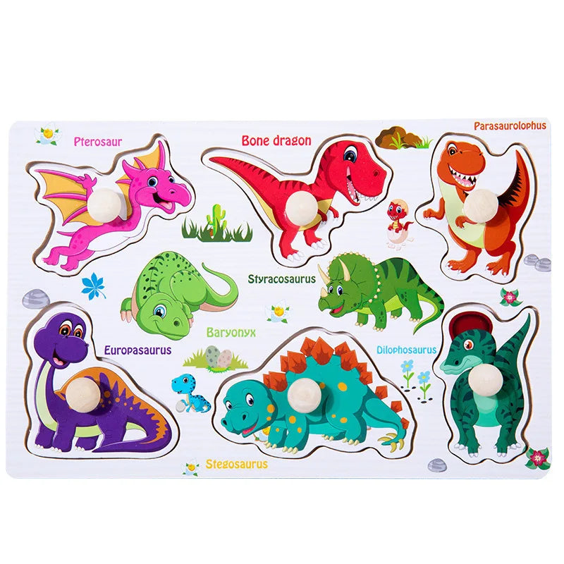 Baby Wooden Puzzles Montessori Toys 1 2 3 Years Toddler Toys Hand Grab Board Alphabet Number Cognition Learning Educational Toys Quick Pick Grocers
