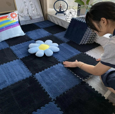 10Pcs 30*30CM Creative Plush Puzzle Foam Floor Mat Puzzle Carpet Warm Playmat Interlocking Exercise Tiles Fluffy Area Rugs Quick Pick Grocers