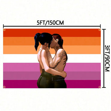 Arcane Lesbian Women Caitlyn Pink Rainbow Tapestry Flag Wall Hanging College Dorm Room Guys Man Cave Art Banner Vintage Blanket Quick Pick Grocers