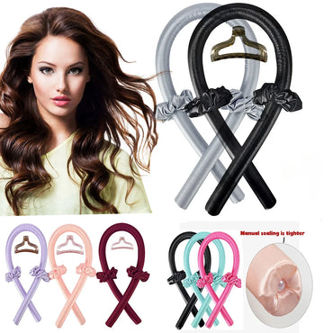 Heatless Curling Rod Headband No Heat Silk Curls Ribbon Hair Rollers Sleeping Soft Headband Lazy Hair Curlers Hair Styling Tools Quick Pick Grocers