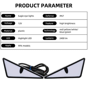 2PCS LED Devil’s Eye Lights – Universal Car & Motorcycle Headlight/License Plate Decorative Light Econic Blanks