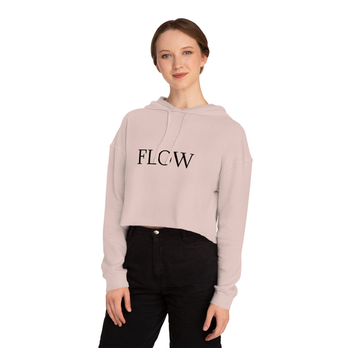 Cropped Hoodie Sweatshirt for Women with Cropped Design and Ribbed Cuffs Printify