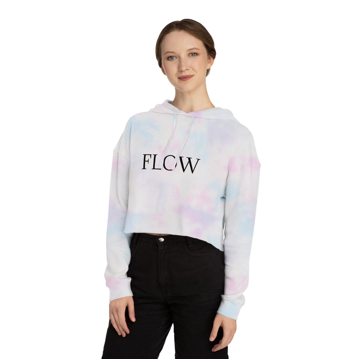 Cropped Hoodie Sweatshirt for Women with Cropped Design and Ribbed Cuffs Printify