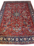 1940s Persian Yazd Area Rug 7’11” X 10’10″