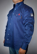 FR Western Style Pearl snap - Navy Static FR