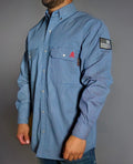 FR Pearl Snap Work Shirt - Conqueror Navy Static FR