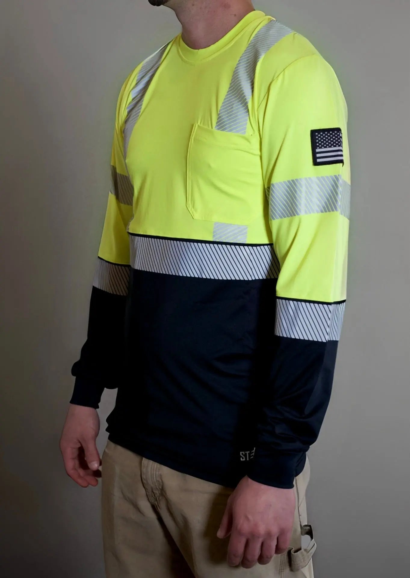 Non FR Hi-Vis Long Sleeve Shirt - Neon Static FR