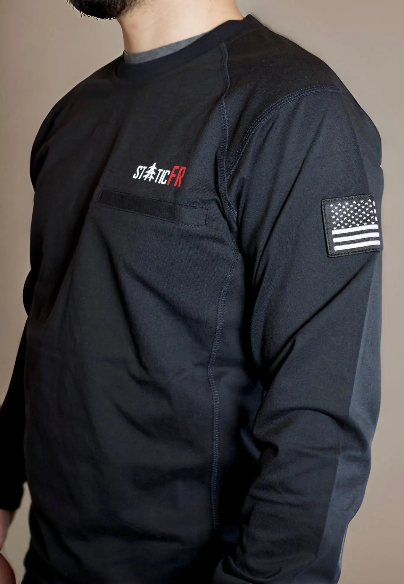 FR Crew Neck - Black Static FR