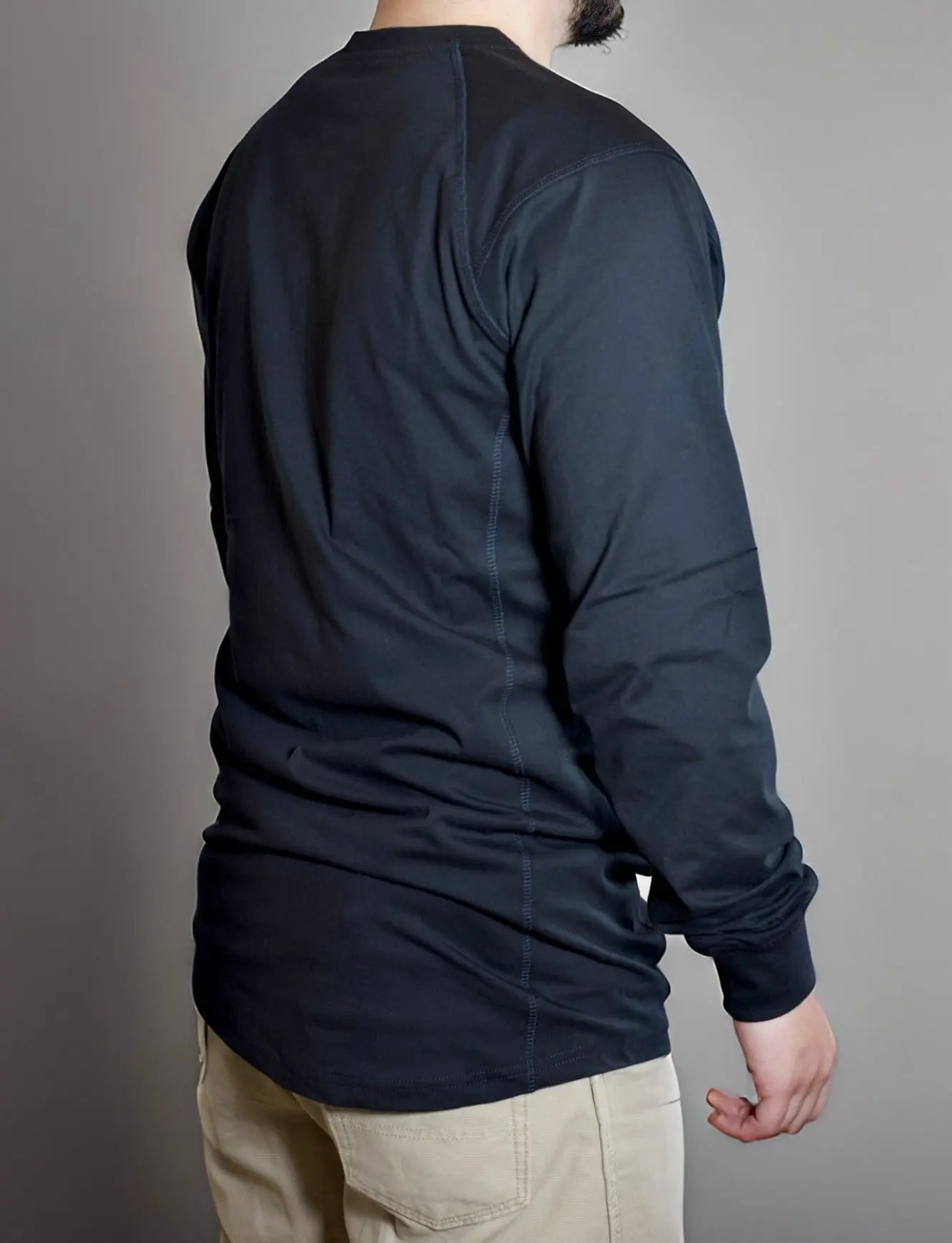 FR 3-Button Henley Shirt - Black Static FR