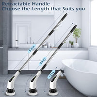 Electric Spin Scrubber, Cordless Cleaning Brush Scrubber for Home, 8 Replaceable Brush Heads-90Mins Work Time, 3 Adjustable Size, 2 Speeds for Bathroom Shower Bathtub Glass Car Quick Pick Grocers