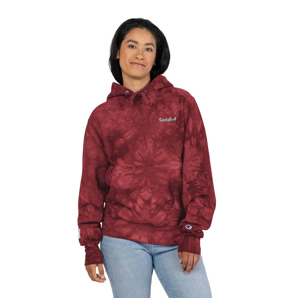 Tie-Dye Champion Hoodie - Cozy and Stylish Unisex Embroidered Sweater Printify