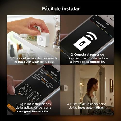 Philips Hue Indoor Motion Sensor for Smart Lights (Requires Hue Hub, Installation-Free, Smart Home, Exclusively for Philips Hue Smart Bulbs) Quick Pick Grocers