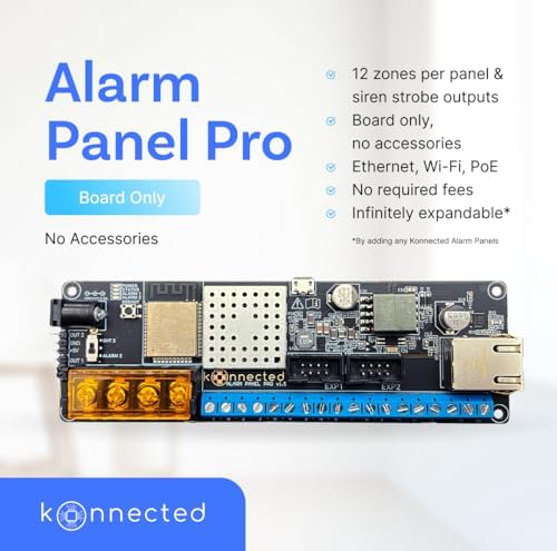 12-Zone Wired Smart Alarm Panel - Konnected Alarm Panel Pro Conversion Kit - Make Wired Alarm System Smart - SmartThings, Alexa - No Batteries or Monthly Subscription - Wi-Fi &amp; Ethernet Connection Quick Pick Grocers