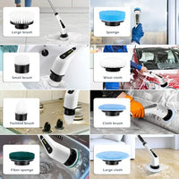 Electric Spin Scrubber, Cordless Cleaning Brush Scrubber for Home, 8 Replaceable Brush Heads-90Mins Work Time, 3 Adjustable Size, 2 Speeds for Bathroom Shower Bathtub Glass Car Quick Pick Grocers