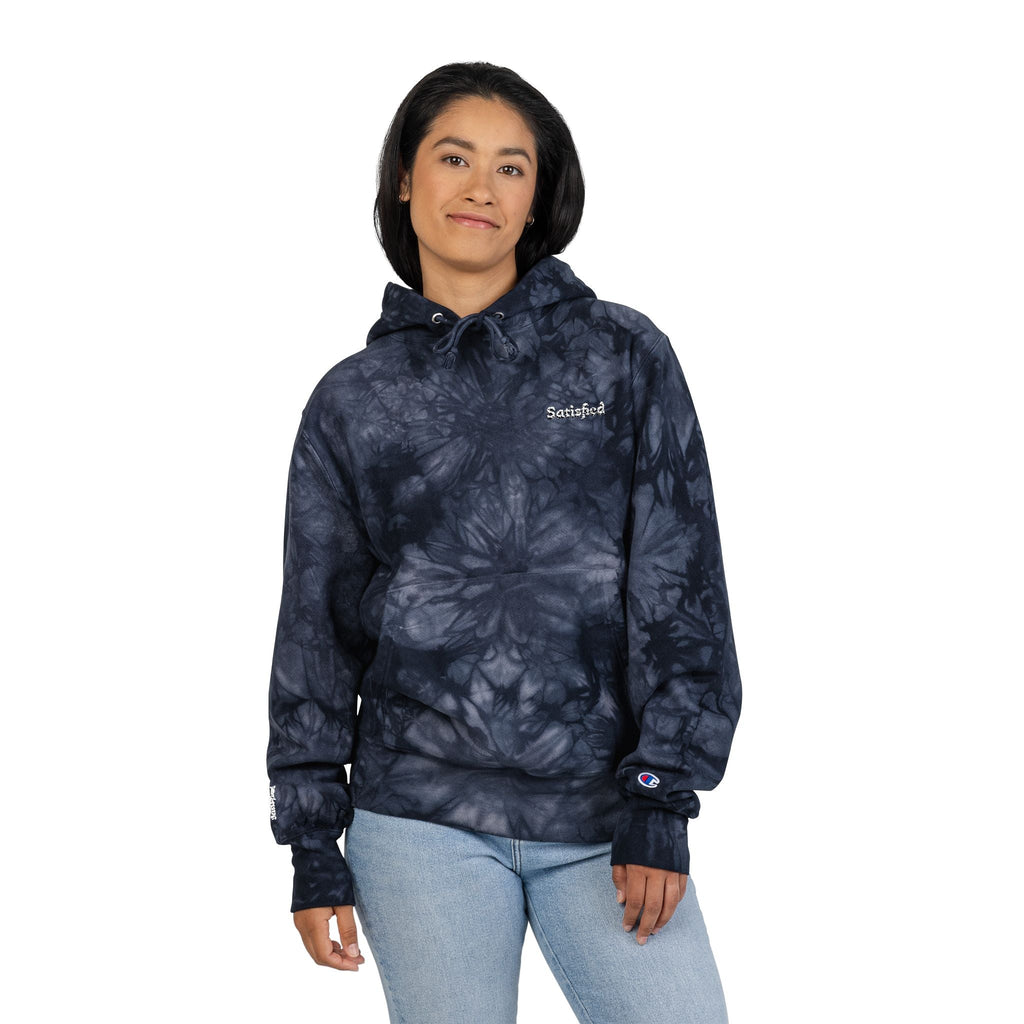 Tie-Dye Champion Hoodie - Cozy and Stylish Unisex Embroidered Sweater Printify
