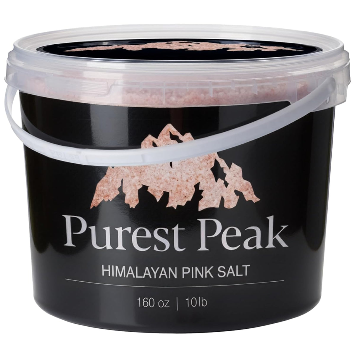 Purest Peak Fine Grain Himalayan Pink Salt, 10 LBS Bucket – Pure Gourmet Food Grade Chef Salt, Fine Grain Sea Salt, Natural Rock Salt, Kosher, Vegan, and Gluten Free Quick Pick Grocers