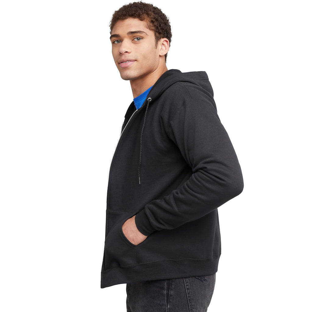 Hanes Men's Full-Zip Eco-Smart Hoodie, Light Blue, XX-Large Econic Blanks