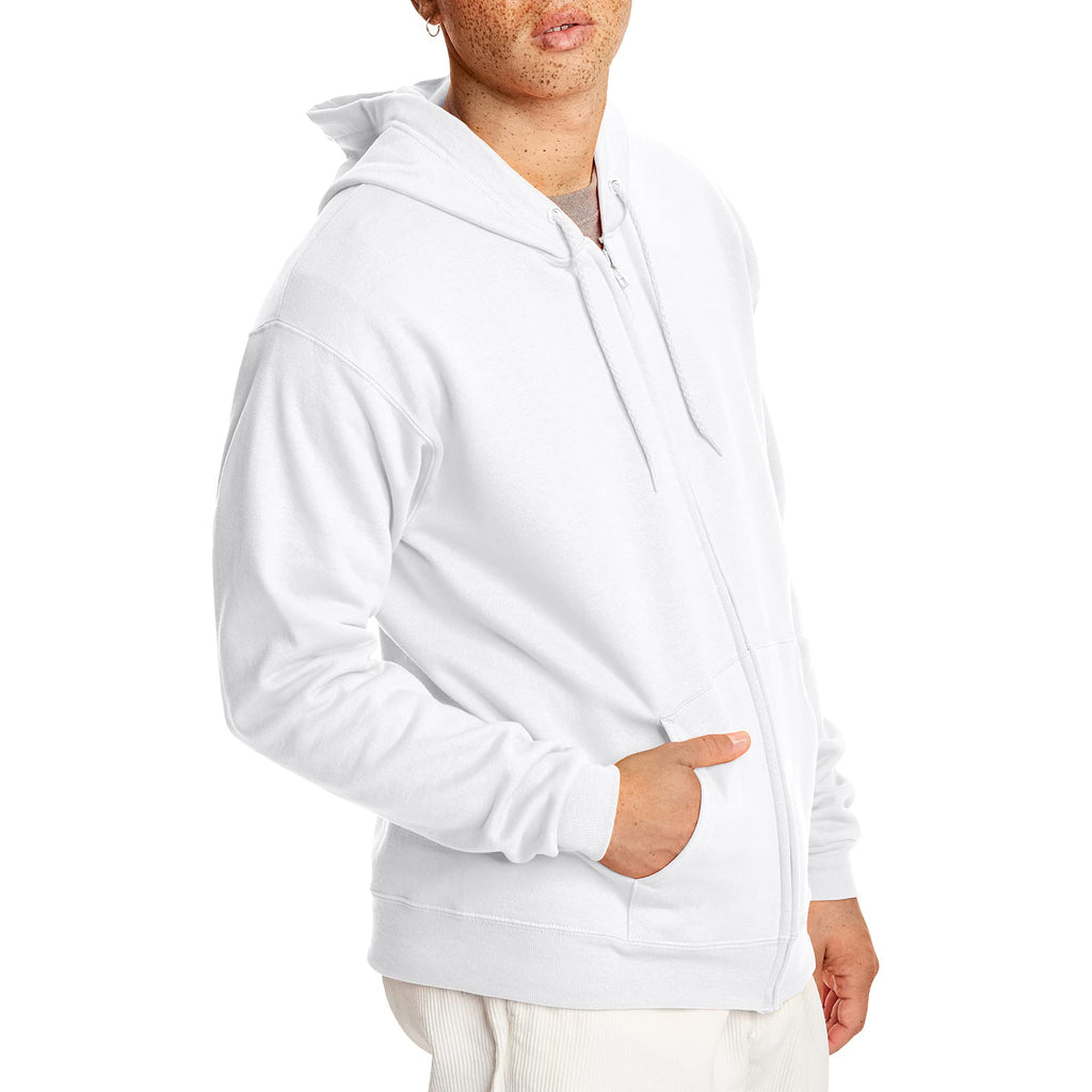 Hanes Men's Full-Zip Eco-Smart Hoodie, Light Blue, XX-Large Econic Blanks