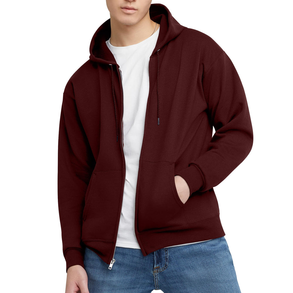 Hanes Men's Full-Zip Eco-Smart Hoodie, Light Blue, XX-Large Econic Blanks