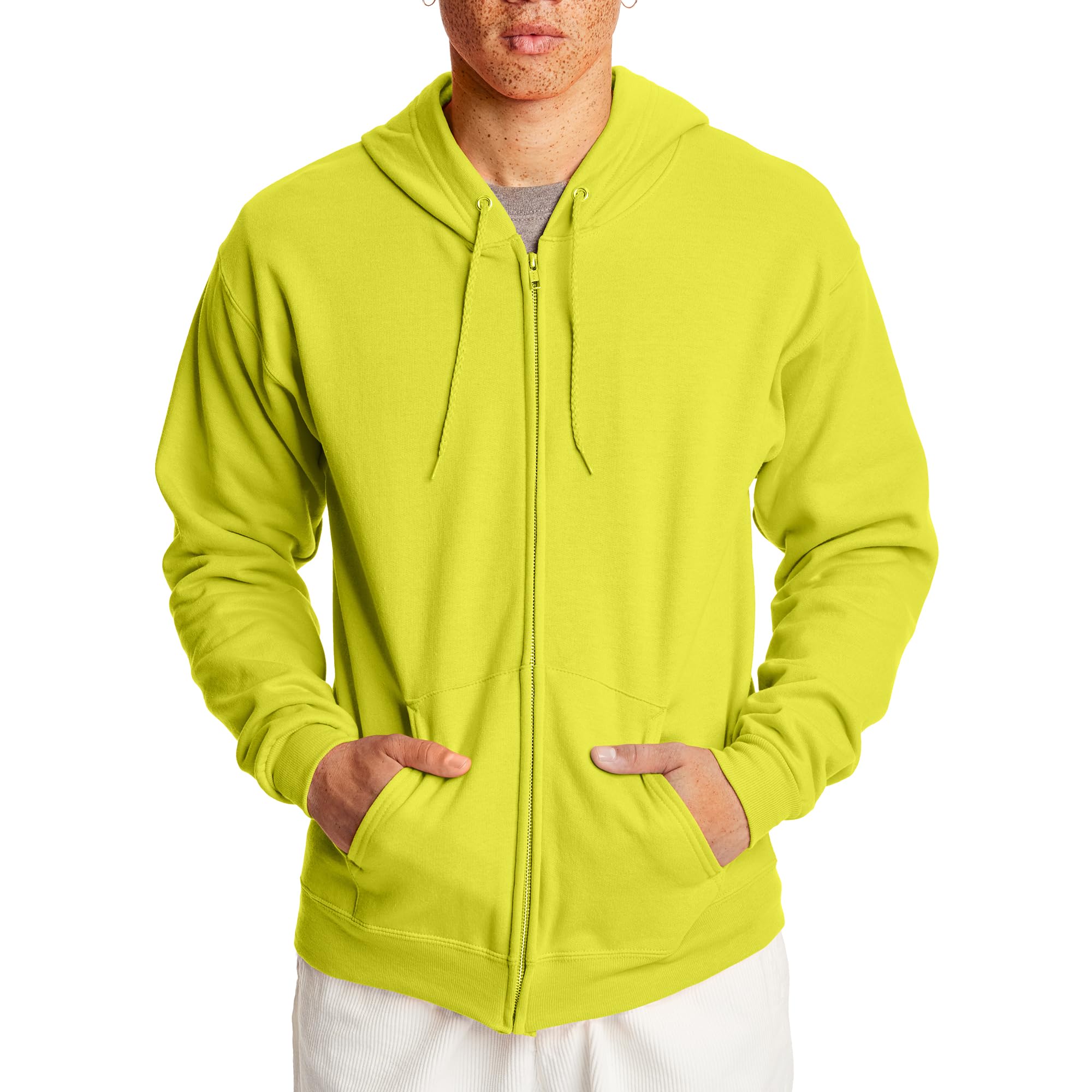 Hanes Men's Full-Zip Eco-Smart Hoodie, Light Blue, XX-Large Econic Blanks