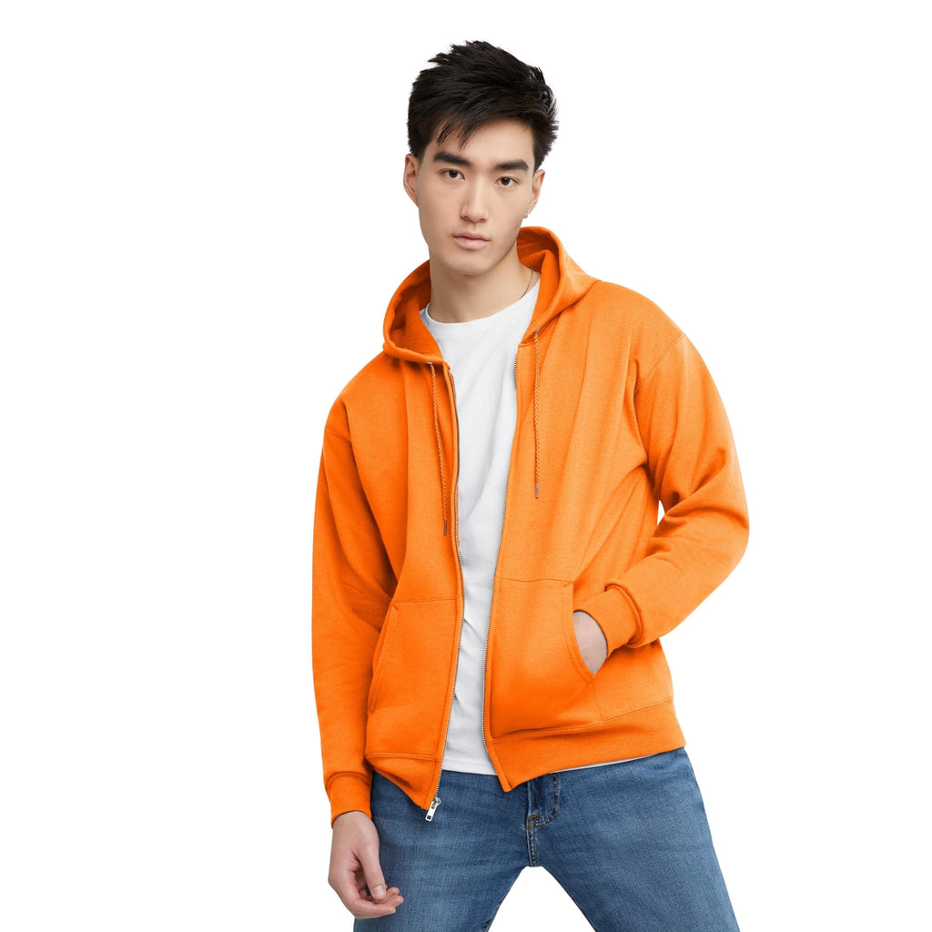 Hanes Men's Full-Zip Eco-Smart Hoodie, Light Blue, XX-Large Econic Blanks