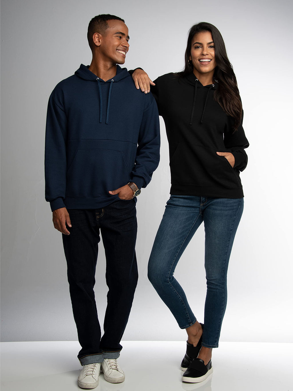 Fruit of the Loom mens Eversoft Fleece Sweatshirts & Hoodies Shirt, Pullover - Black, Large US Econic Blanks