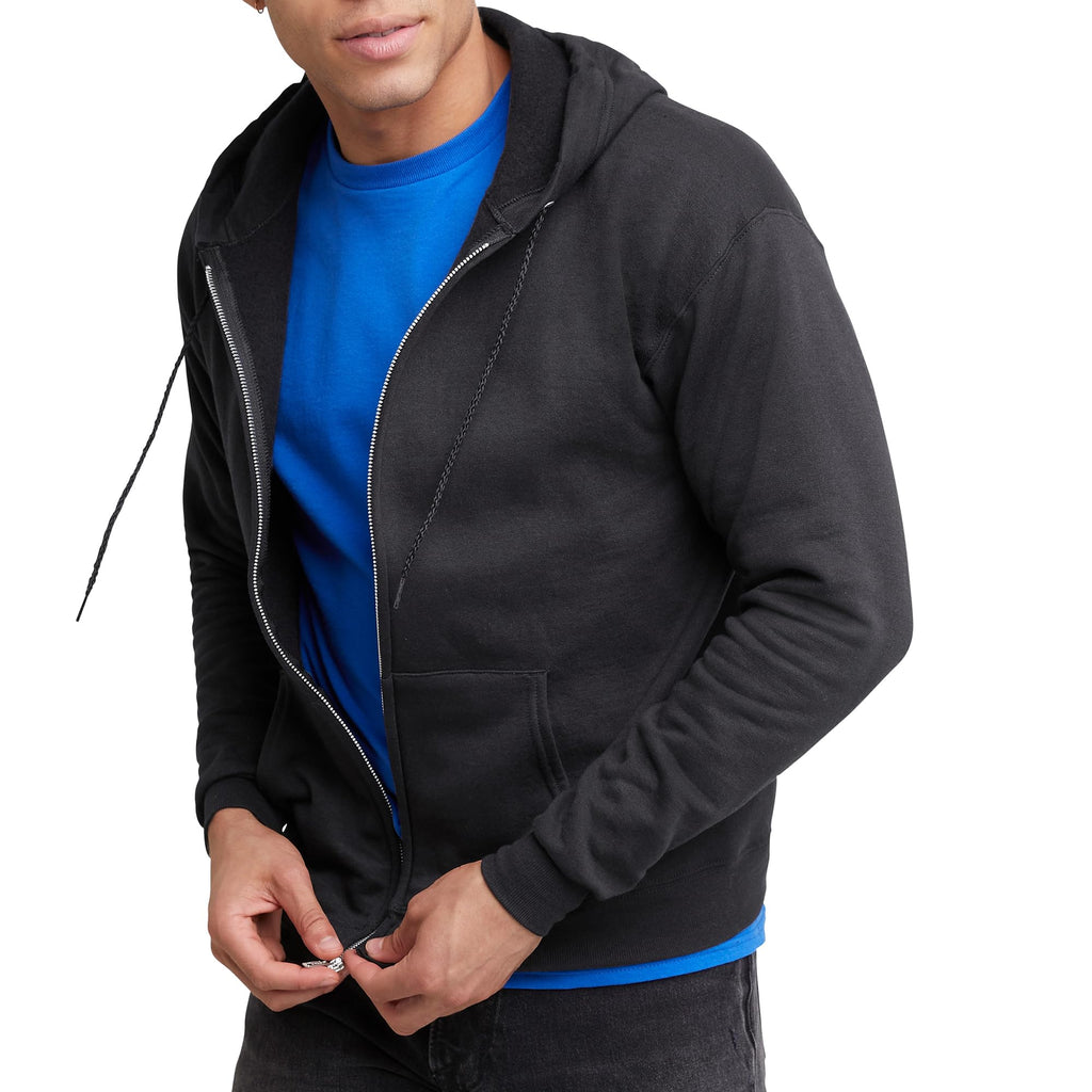 Hanes Men's Full-Zip Eco-Smart Hoodie, Light Blue, XX-Large Econic Blanks